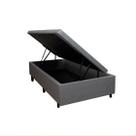 Cama Box Bau Solteiro Cinza Suede Premium 47x88x188 - FA Elegante