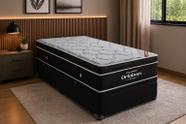 Cama Box Baú Solteiro Colchão Airtech Antares (88x188x60) Molas Ensacadas - Ortobom - Preto