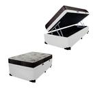 Cama Box Baú Solteiro Colchão Alana Espuma D20 Acolchões + Box Sintético 49x88x188