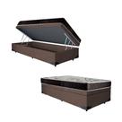 Cama Box Baú Solteiro Colchão Alana Espuma D20 NK Camas + Box Suede 53x88x188