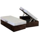 Cama Box Baú Solteiro: Colchão Anatômico Herval D28 / AG65 Frontier + Base CRC Suede Brown(88x188)