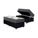 Cama Box Baú Solteiro: Colchão Anatômico Ortobom D33 / EP Airtech 100 + Base CRC Courano Black(88x188)
