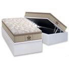 Cama Box Baú Solteiro: Colchão Anatômico Probel D33 / AG65 Guarda Costas Extreme Resistence Pillow Top + Base CRC Courano White(88x188)