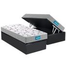 Cama Box Baú Solteiro: Colchão Anatômico Probel D45 / EP Guarda Costas PróExtreme Plus Double Face + Base CRC Suede Gray(88x188)