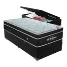 Cama Box Baú Solteiro Colchão Antares Airtech (88x188x60) Molas Ensacadas - Ortobom - Preto