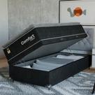 Cama Box Baú Solteiro Colchão Comfort Class Pillow Top Preto suede Preto Cama Box Baú Solteiro Colchão Comfort Class Pillow Top Preto suede Preto