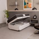 Cama Box Baú Solteiro + Colchão D33 One Face - 61x88x188cm - Couro Branco