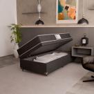 Cama Box Baú Solteiro + Colchão D33 One Face - 61x88x188cm - Suede Preto