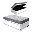 Cama Box Baú Solteiro + Colchão D33 - Ortobom - Iso 100 88x188x60cm