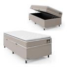 Cama Box Baú Solteiro Colchão D45 com Pillow Top Hellen Strong Bege Suporta até 150kg por Pessoa Cama Box Baú Solteiro Colchão D45 com Pillow Top Hellen Strong Bege Suporta até 150kg por Pessoa