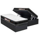Cama Box Baú Solteiro: Colchão Espuma Castor D33 Black e White Air Double Face Euro Pillow + Base CRC Suede Gray(88x188)