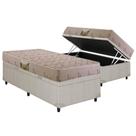 Cama Box Baú Solteiro: Colchão Espuma D33 Herval Cannes Double Face + Base CRC Courano Clean(88x188)