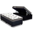 Cama Box Baú Solteiro: Colchão Espuma D33 Ortobom Light Saúde + Base CRC Suede Black(88x188)