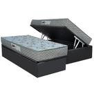 Cama Box Baú Solteiro: Colchão Espuma D33 Paropas AG65 Double Fanton Gray + Base CRC Suede Gray (88x188)