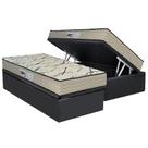 Cama Box Baú Solteiro: Colchão Espuma D33 Paropas AG65 Max Sono Clean + Base CRC Suede Gray (88x188)