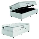 Cama Box Baú Solteiro Colchão Espuma D33 Pillow Top New Millenium 88x188x60cm Branco Linho Hellen