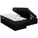 Cama Box Baú Solteiro: Colchão Espuma D45 Ortobom Light + Base CRC Suede Black(88x188)