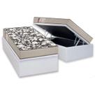 Cama Box Baú Solteiro: Colchão Espuma Ortobom D26 Physical Ultra Resistente + Base CRC Courano White(88x188)