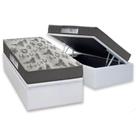Cama Box Baú Solteiro: Colchão Espuma Ortobom D33 / EP ISO 100 Ultra Firme + Base CRC Courano White(88x188)