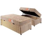 Cama Box Baú Solteiro: Colchão Espuma Paropas D33 Pasquale + Base CRC Suede Clean(88x188)