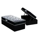 Cama Box Baú Solteiro: Colchão Espuma Probel D33 / EP ProDormir Advanced Tech1500 + Base CRC Suede Preto(88x188)