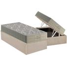 Cama Box Baú Solteiro: Colchão Espuma Probel D45 / EP Firmepedic ProDormir Advanced Tech2000 Plus + Base CRC Suede Clean(88x188)