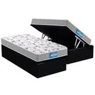 Cama Box Baú Solteiro: Colchão Espuma Probel D45 / EP Guarda Costas PróExtreme Plus Double Face + Base CRC Suede Black(88x188)