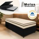 Cama Box Baú Solteiro Colchão Mola Ensacada Decor Box Colchão Comfort 88x188cm + Auxiliar Preto Cama Box Baú Solteiro Colchão Mola Ensacada Decor Box Colchão Comfort 88x188cm + Auxiliar Preto
