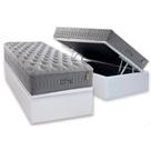 Cama Box Baú Solteiro: Colchão Molas Anjos MasterPocket Ensacadas Soft Dream + Base CRC Courano Branco(88x188)