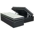 Cama Box Baú Solteiro: Colchão Molas Bonnel Orthoflex Venezia + Base CRC Suede Gray(88x188) Cama Box Baú Solteiro: Colchão Molas Bonnel Orthoflex Venezia + Base CRC Suede Gray(88x188)