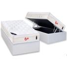 Cama Box Baú Solteiro: Colchão Molas Castor Pocket Gold Star Vitagel + Base CRC Courano White(88x188)