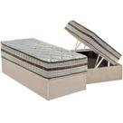 Cama Box Baú Solteiro: Colchão Molas Ensacadas Anjos MasterPocket Classis + Base CRC Suede Clean(88x188)