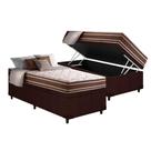 Cama Box Baú Solteiro: Colchão Molas Ensacadas Anjos MasterPocket Duo Sono + Base CRC Suede Brown(88x188)
