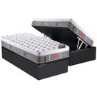 Cama Box Baú Solteiro: Colchão Molas Ensacadas Castor Pocket Light Stress Oxygen New Plush + Base CRC Suede Gray(88x188)