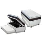 Cama Box Baú Solteiro: Colchão Molas Ensacadas Polar Polar Serenatta + Base CRC Courano Branco (88x188)