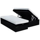 Cama Box Baú Solteiro: Colchão Molas MasterPocket Ensacadas Luckspuma Gold Line Elastic Zipper + Base CRC Suede Black (88x188)
