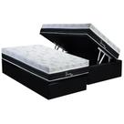 Cama Box Baú Solteiro: Colchão Molas MasterPocket Ensacadas Polar Diamond + Base CRC Suede Black (88x188)