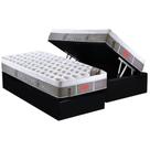 Cama Box Baú Solteiro: Colchão Molas Pocket Ensacadas Castor Light Stress Oxygen New Plush + Base CRC Courano Black(88x188)
