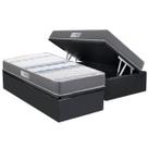 Cama Box Baú Solteiro: Colchão Ortopédico Herval D60 / AG65 Timeless + Base CRC Suede Gray (88x188)