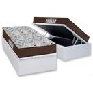 Cama Box Baú Solteiro: Colchão Ortopédico Ortobom D45 / EP ISO 150 Mega Firme + Base CRC Courano White(88x188)