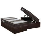 Cama Box Baú Solteiro: Colchão Ortopédico Ortobom Light + Base CRC Courano Brown(88x188)