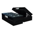 Cama Box Baú Solteiro: Colchão Ortopédico Paropas AG65 Sofistic Gray + Base CRC Suede Black (88x188)
