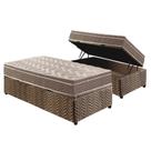 Cama Box Baú Solteiro: Colchão Ortopédico Paropas D33 / EP Confort Ultra Firme + Base CRC Suede Clean(88x188)