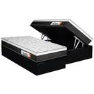 Cama Box Baú Solteiro: Colchão Ortopédico Plumatex Falcon Ultra Firme + Base CRC Suede Black(88x188)