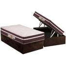 Cama Box Baú Solteiro: Colchão Ortopédico Polar D28 Orthoface Vip + Base CRC Suede Brown (88x188)