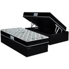 Cama Box Baú Solteiro: Colchão Ortopédico Probel D45/EP ProDormir Advanced Tech2000 Double Face + Base CRC Suede Black(88x188)
