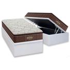 Cama Box Baú Solteiro: Colchão Ortopédico Probel Guarda Costas Extra Firme + Base CRC Courano White(88x188)