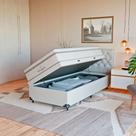 Cama Box Baú Solteiro + Colchão Paris Molas Ensacadas Branco