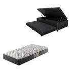 Cama Box Baú Solteiro com Auxiliar Bicama Colchão de Espuma D33 17cm Diversas Cores