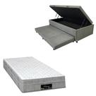 Cama Box Baú Solteiro com Auxiliar Bicama Colchão Riviera Molas Ensacadas 25cm Diversas Cores Cama Box Baú Solteiro com Auxiliar Bicama Colchão Riviera Molas Ensacadas 25cm Diversas Cores